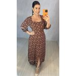 VESTIDO MARROM ESTAMPADO