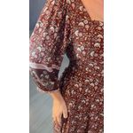 VESTIDO MARROM ESTAMPADO