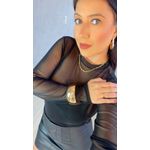 BLUSA TULE MANGA LONGA PRETA