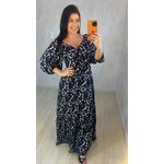 VESTIDO ESTAMPADO AZUL MARINHO
