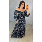 VESTIDO ESTAMPADO AZUL MARINHO