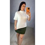 T-Shirt Feminina Gola Alta Essential em Algodão Premium - OFF WHITE