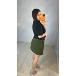T-Shirt Feminina Gola Alta Essential em Algodão Premium - PRETA