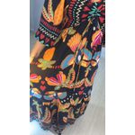 VESTIDO MIDI DECOTE AJUSTAVEL - PRETO ESTAMPADO