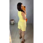 CONJUNTO SHORT E COLETE LINHO ESTRUTURADO - AMARELO
