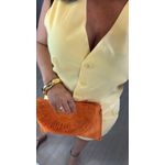 CONJUNTO SHORT E COLETE LINHO ESTRUTURADO - AMARELO