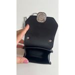 Mini Bag Preta com Detalhe Prateado