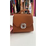 Mini Bag Marrom com Detalhe Prateado