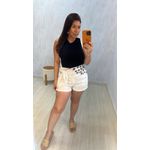 Blusa Regata em Modal Preta com Listras Laterais Brancas