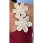 BLUSA MARSALA COM APLICAÇÃO DE FLOR