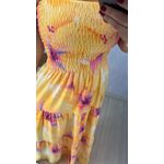VESTIDO TOMARA QUE CAIA ESTAMPADO AMARELA