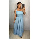 VESTIDO MIDI NULA MANGA AZUL