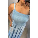 VESTIDO MIDI NULA MANGA AZUL