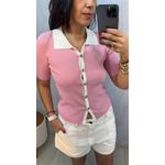 BLUSA POLO EM TRICOT LIGHT - ROSA