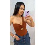 BODY NULA MANGA MARROM