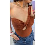 BODY NULA MANGA MARROM