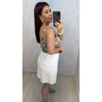 CROPPED E CAMISA FLORAL BORDADA - BEGE TERROSO