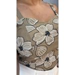 CROPPED E CAMISA FLORAL BORDADA - BEGE TERROSO