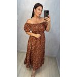 VESTIDO STELLA - MANGAS CURTAS MARROM