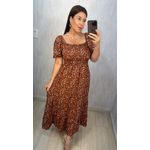 VESTIDO STELLA - MANGAS CURTAS MARROM