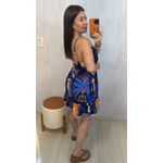 VESTIDO CURTO ESTAMPADO AZUL MARINHO
