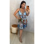 VESTIDO CURTO ESTAMPADO AZUL CLARO