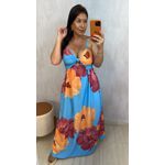 VESTIDO FLORAL - AZUL