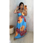 VESTIDO FLORAL - AZUL