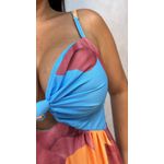 VESTIDO FLORAL - AZUL