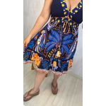 VESTIDO CURTO ESTAMPADO AZUL MARINHO