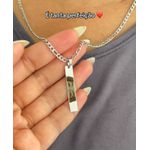 Colar retangular Olhar em aço inoxidavel Personalizada