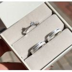 Alianças Bruna com 4 mm Prata acabamento fosco diamantado com solitario elisa