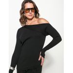 Blusa Biamar Canelada De Ombro Único Preto 1707 