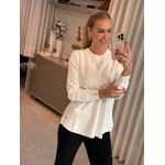 Blusa Biamar Alongada Em Algodão Com Fendas Off White 1507 