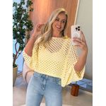 Blusa Le Bongã Ampla Com Pontos Vazados Amarelo 2110