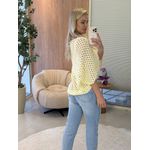 Blusa Le Bongã Ampla Com Pontos Vazados Amarelo 2110