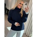 Blusa Biamar Gola Alta Azul Marinho 2506