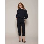 Calça Biamar Com Detalhe No Cós Elástico Na Cintura Azul Marinho 