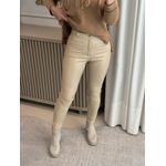 Calça Em PU Forrada Bege 1406
