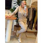 Blusa Biamar Em Moletom Com Detalhe Em Tricô Bege 0801