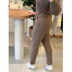 Calça Biamar Com Detalhe No Cós Elástico Na Cintura Marrom 0801 