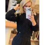 Blusa Biamar Com Tecimento de folhas Preto 0801 