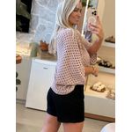Blusa Le Bongã Ampla Com Pontos Vazados Rose 1711 