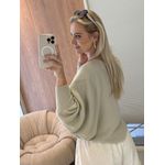 Bolero de Fio Pluma Bege Escuro 2110