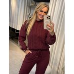 Blusa Abenção Trançada Com Moletom Bordo 0207