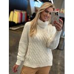 Blusa Biamar Gola Alta Em Fio Pluma Off White 2006
