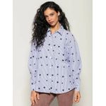 Camisa Biamar Bordada Com Fendas Laterais Azul 1301 