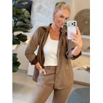 Camisa Biamar Em Camurça Com Detalhe De Fenda Lateral Marrom 1201