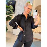 Camisa Biamar Em Camurça Com Detalhe De Fenda Lateral Preto 1201 