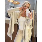 Capa Abenção Com Franjas Bege 0601